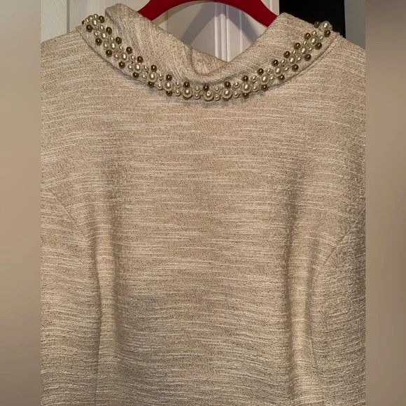 Lilly Pulitzer Portia Tweed Beige Gold Dress - Picture 3 of 6